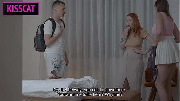 Stepmom and Stepsister Share Bed with Stepson—Will a Naughty Hotel Night Spark Forbidden Fun?!
