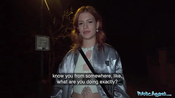 Public Agent Ginger haired babe squirts all over my cock