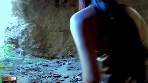 Natural bigtits asian pornstar Sharon Lee anal sex in a cave