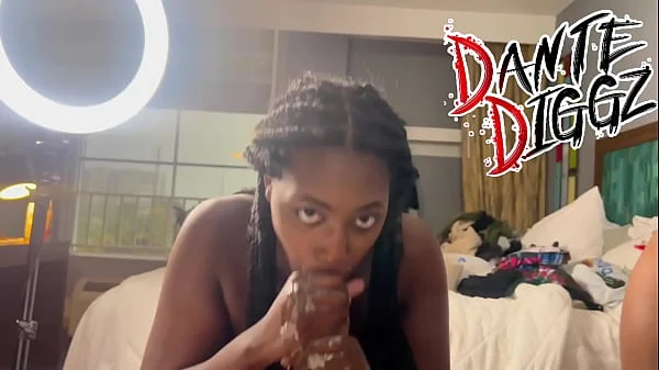 2 Ebony Baddies Have A Dick Sucking Contest On Each Other Boy Friends