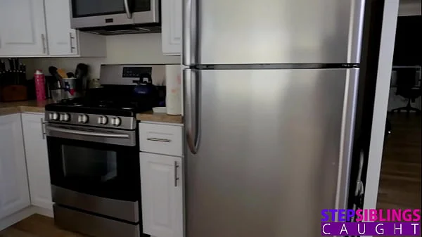 Horny Stepsis Avery Moon Gets Busted Riding Dildo in Kitchen