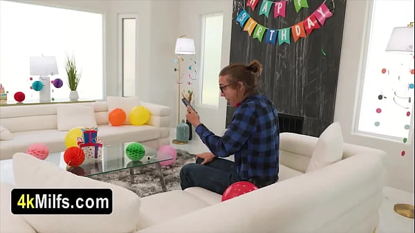 Geek stepsons special birthday gift is a hot and tight pussy provided by stepmom