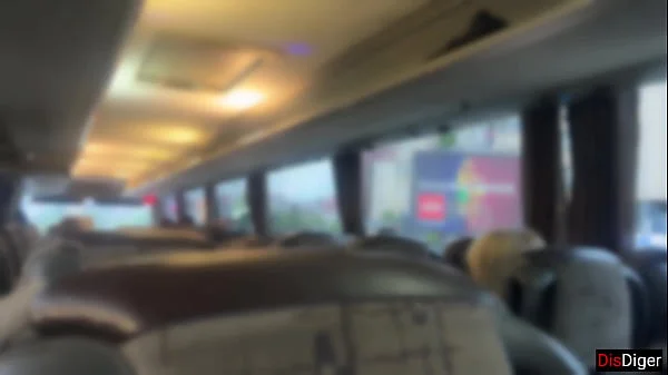 Public Dick Flashing - Risky Handjob in Public Bus Full of People Cum by Hand