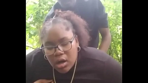 Fucking young thick big booty ebony slut out in public