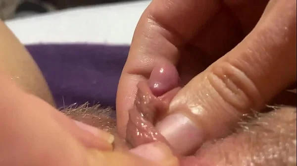 Big clit orgasm closeup