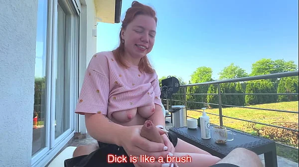 PUBLIC RISKY sex and HUGE CUMSHOT on face!
