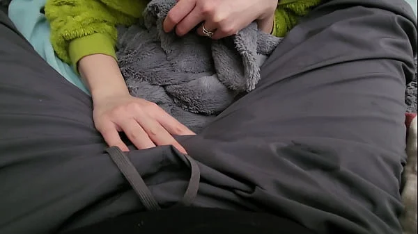 roommate rubs cock in pants for cum