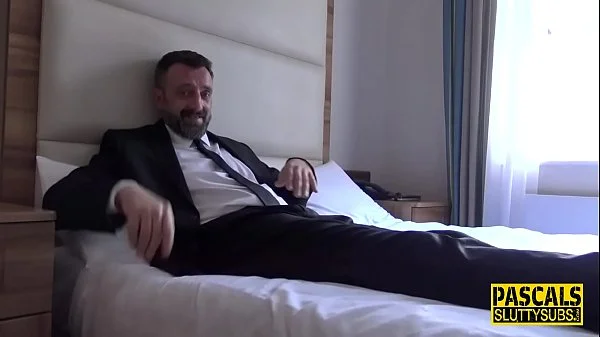 Restrained sub ass fucked