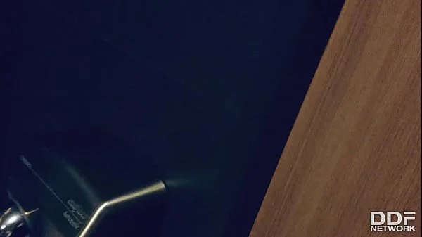 Czech blondie Sweet Cat's POV style blowjob & ball licking debut