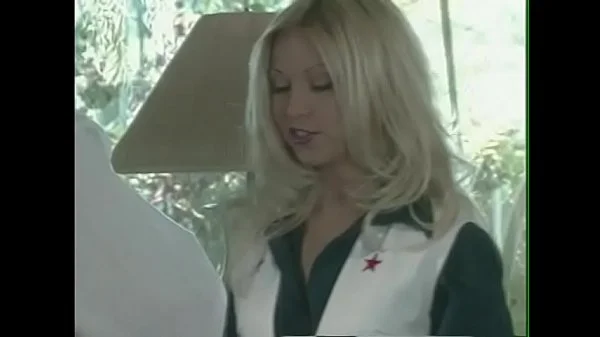 Naughty blonde cheerleaders Allysin Chaynes and Julie Meadows take part in special experiment with handsome doctor