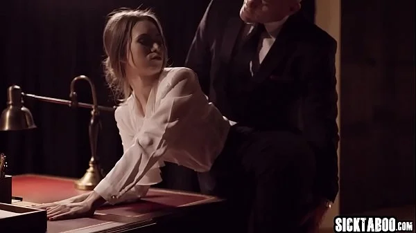 Perverted secretary fucked by a bad boss with his cock