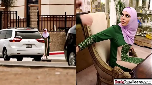 Arab babe sucks on dick and gets fucked