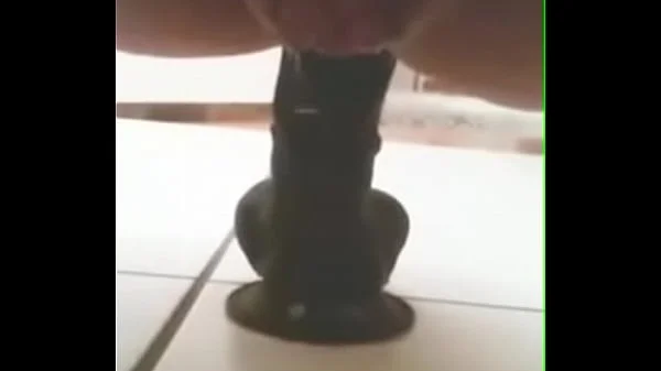 Black dildo vibration in the ass make pussy drool