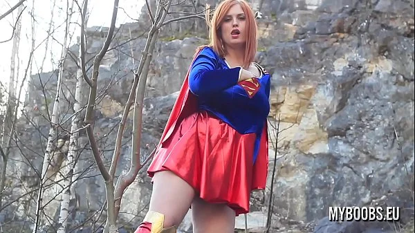 Alexsis Faye Busty SuperWoman Cosplay outdoor playing
