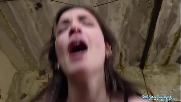 Public Agent Tattooed sexy minx Kylie Nymphette cums on cock outdoors