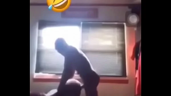 African guy bangs on his girl roughly,After eating pizza