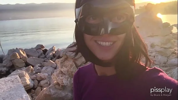 SUNRISE SEX - Public Fucking, BJ & Piss Play for Petite Cutie