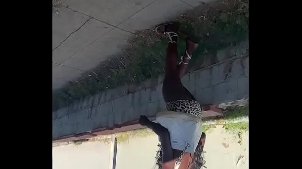 Black prostitute shows us her sexy body