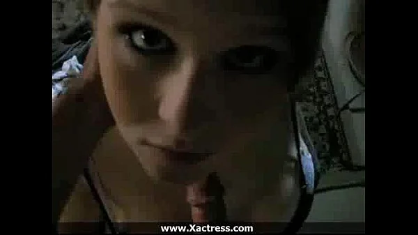 Busty girlfirend lights up to suck cock