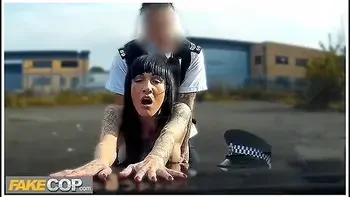 Monty Cash In Uniformed Police Officer Fucks Her Over The Bonnet Of His Police Car