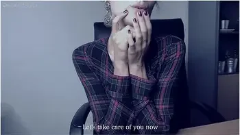 The Cumsultation. Relax In Leles Office.sloppy Dildo Suck.cum On Boobs Joi