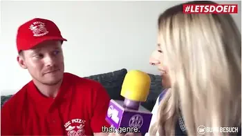 July Johnson Busty German Brunette Fucks Amateur Pizza Guy