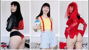 Slutty Nerd Tries On Halloween Costumes Cosplay Haul Vlog Persephone With Persephone Pink