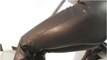 Blonde In Skintight Leather Pants Gives Pov Show In Bar - Jasmine Sinclair