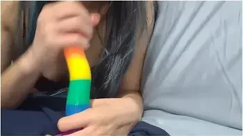Cute Asian Babe Sucks Her Dildo Wishing It Was You - Korean Bj