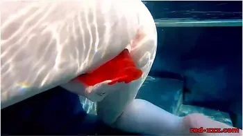 Red Xxx - Fucks Her Pussy With A Toy In The Pool
