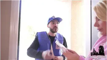 Brittany Andrews And Peter King In Mailman Delivers A Big Package To