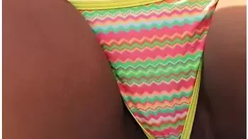 Caught Adjusting Bikini Thong On A Public Beach - Pussy Slip And Cameltoe Pov Candid - Camel Toe Pussy