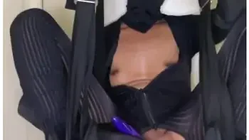 Black Girl Masturbates While In Her Swing