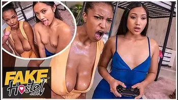 May Thai And Tina Fire In Video Game Playing Asian Thai Girl And Ebony Latina College Teens 18+ In Horny
