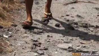 Asian teen babe with brown booty gets fucked by foreign cock in POV