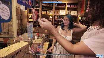 Amateur French Alt Girl Sells Sex Toy in Shop - Big Natural Tits Homemade POV