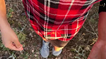 Indian Desi Aunty Outdoor Blowjob with Stranger in Forest - Almost Caught Public Sex