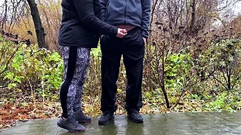 My Stepmom Takes Control of My Dick Outdoors