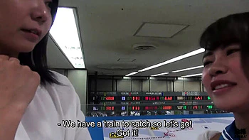 Japanese Office Lesbian Seduction: Big Tits Employee Outdoor Training