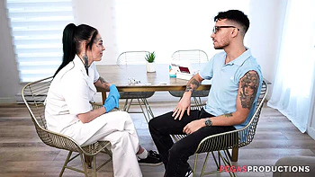 Nurse Vanessa Cosplay Blowjob Deep Throat Cumshot Tattooed Teen Babe HD