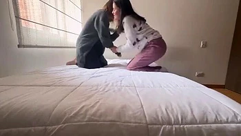 Scarlettandc Latina Lesbian Wrestling Catfight with Big Ass Amateurs