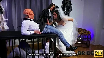 Hot Brunette Bride Charlotte Grey Dominated by Big Cock in Weird Cuckold Sex - HD 1080p