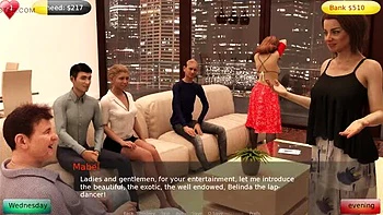 Granny Belinda gives exotic lap dance to old man Gerald in front of group gangbang