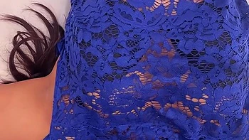 Brunette Babe - Hot Skinny Big Tits Lays On Bed To Take A Rough Deep Throat Face Fuck - Indian Muslim