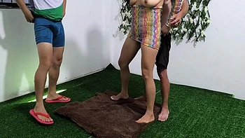 Behind The Camera!! Friends Get Together With A Female Soccer Fan And Double Penetrate Her