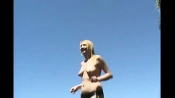 Blonde Lesbians Threesome Anal Dildo Sucking in Garden - Aurora Snow Gia Paloma