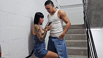 Luna Vitaler Gets Hardcore Public Stairwell Sex with Max Betancur - Creampie Finish