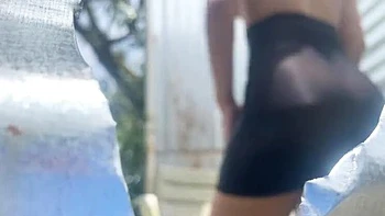 Katrina4deluxe & Pampammedallo - Indian Desi Aunty Big Ass Cameltoe Voyeur Bathroom Spy Hole Recording