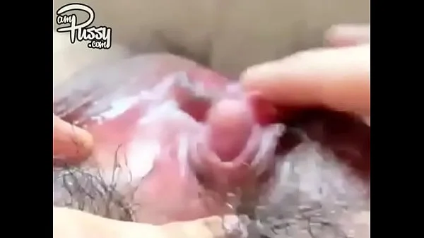 Japanese girl rubbing her big clit to orgasm