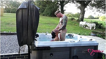 Passionate Outdoor Sex In Hot Tub On Naughty Weekend Away